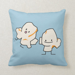 Happy Popcorn kernels popping buttered corn Throw Pillow