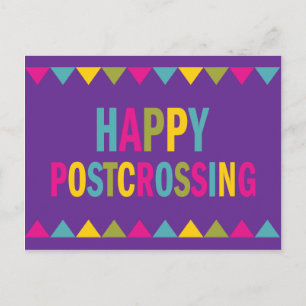 Happy Postcrossing in Bright Colours Postcard