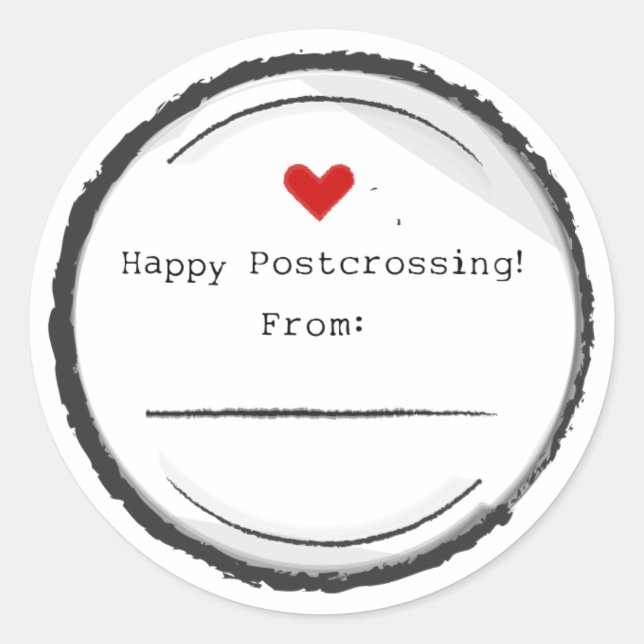 Happy Postcrossing postcard stickers (Devant)