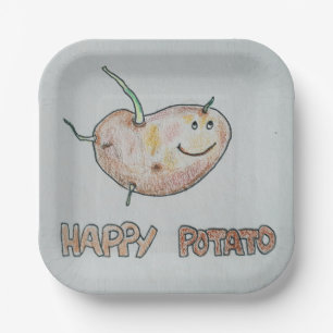 Happy Potato Paper Plate