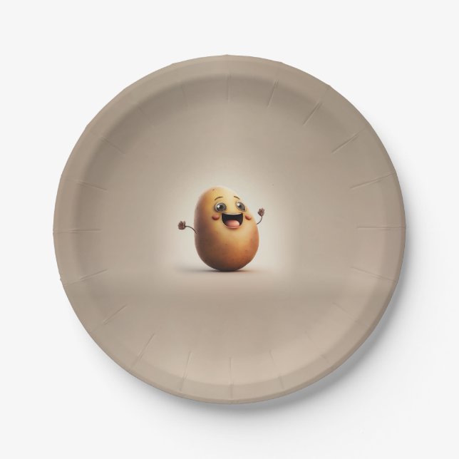 Happy Potato Party Time Paper Plate (Front)