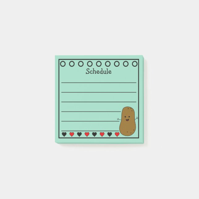 Happy Potato Schedule teal Post-it Notes (Front)