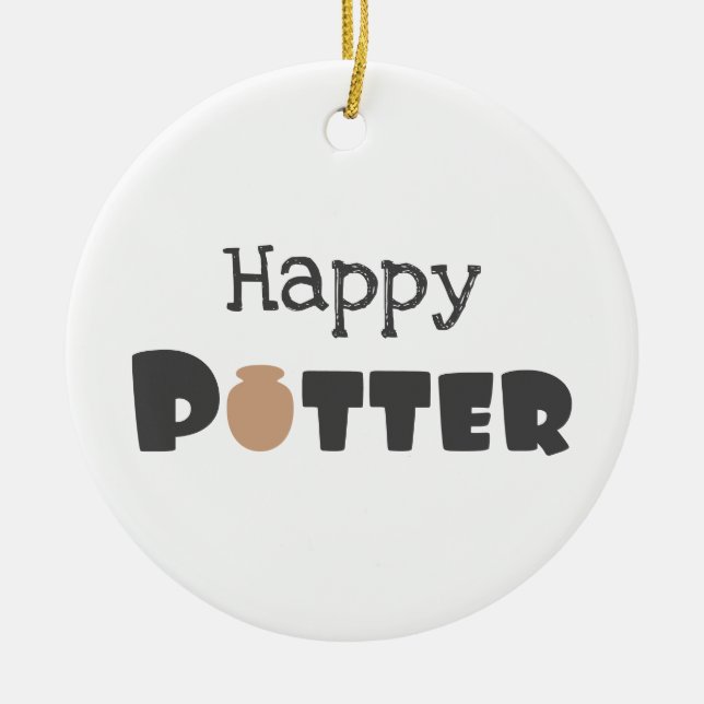 Happy Potter Ceramic Ornament (Front)