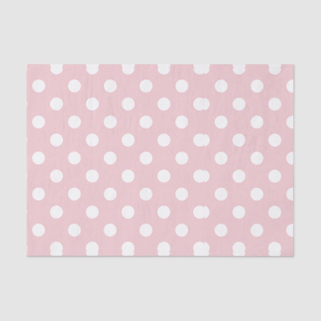 Happy ,powder pink,polka dot,white,girly,country, tissue paper (Front)
