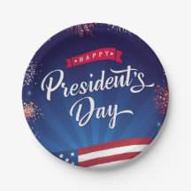 Happy President's Day Flag & Fireworks