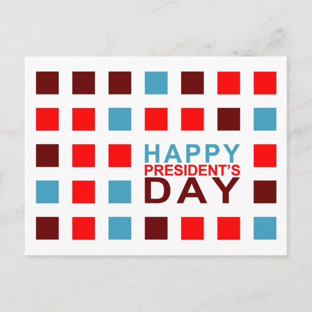 Happy President's Day mod squares Postcard (Front)