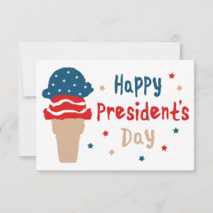 Happy President's Day patriotic ice cream cone Invitation