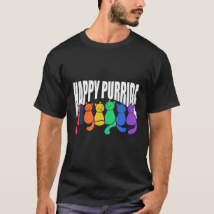 Happy Pride Cat Lover Cute Kitten Rainbow LGBT Q P T-Shirt