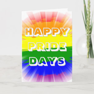 Happy Pride Days Bursting Rainbow Flag Gay Pride Card