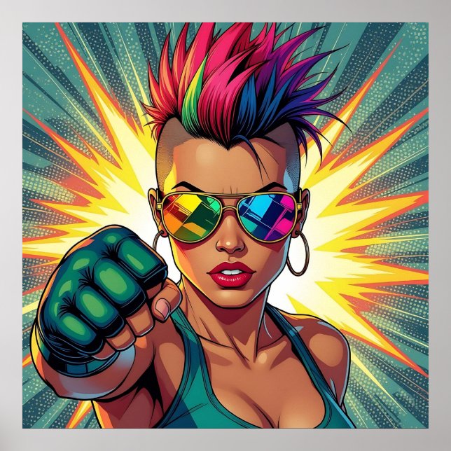 Happy Pride! Lgbtqia+ Cool Chick Poster (Front)