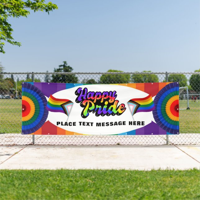 HAPPY PRIDE LGBTQIA+ Gay Parade-Wall Personalized Banner (Insitu)