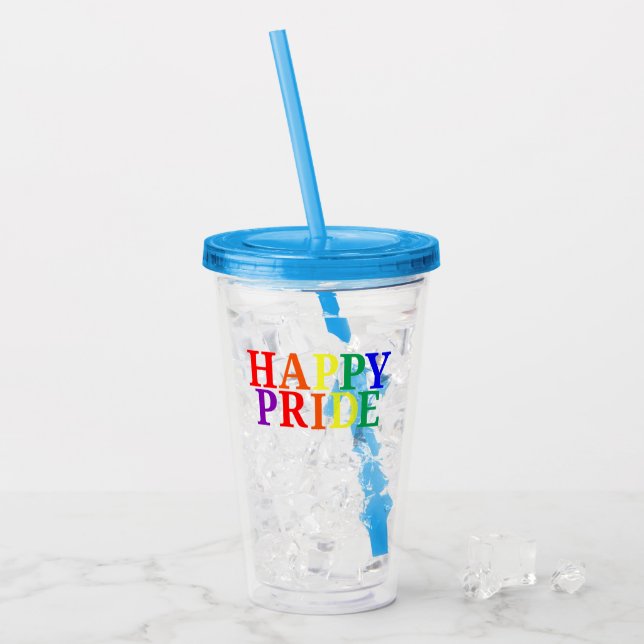 Happy Pride Month Acrylic Tumbler (Front Ice)