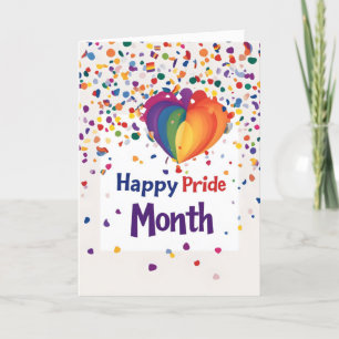 Happy Pride Month Colourful Confetii Holiday Card