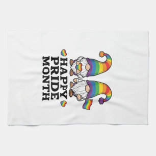 Happy Pride Month Gnome Vintage Rainbow Shirt_1 Kitchen Towel