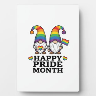 Happy Pride Month Gnome Vintage Rainbow Shirt_1 Plaque