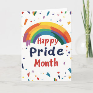 Happy Pride Month Rainbow Colour Holiday Card