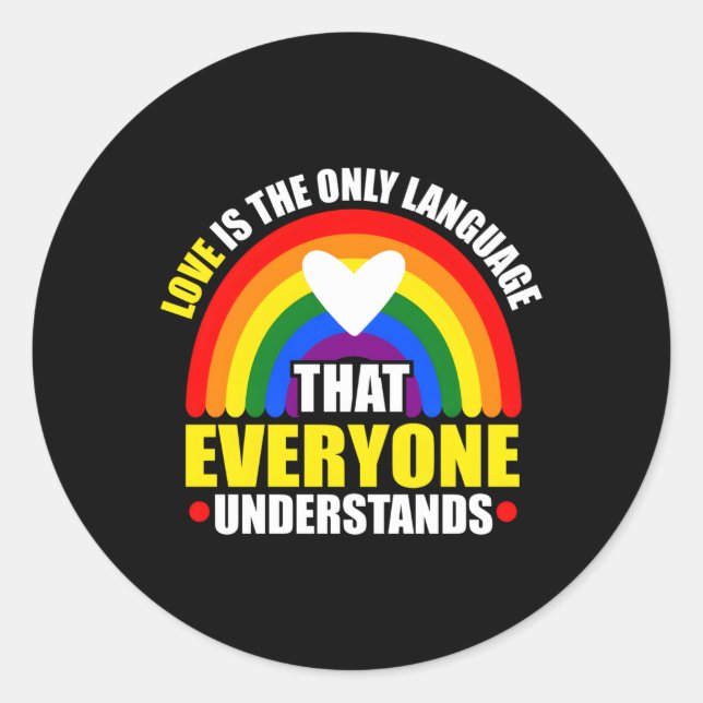 Happy Pride Month Rainbow Flag For Proud Ally Classic Round Sticker (Front)