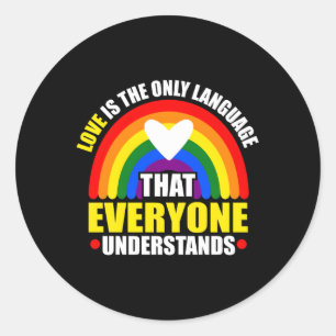 Happy Pride Month Rainbow Flag For Proud Ally Classic Round Sticker