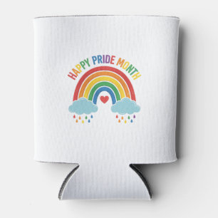 Happy Pride Month Rainbow Vintage Engraving Design Can Cooler