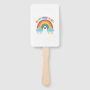 Happy Pride Month Rainbow Vintage Engraving Design Hand Fan