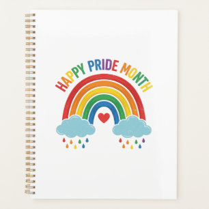 Happy Pride Month Rainbow Vintage Engraving Design Planner