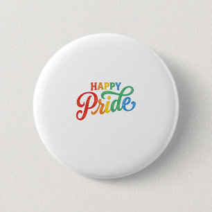 Happy Pride Vintage Rainbow Typography Shirt_1 2 Inch Round Button