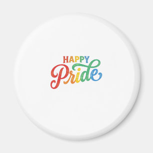 Happy Pride Vintage Rainbow Typography Shirt_1 Magnet