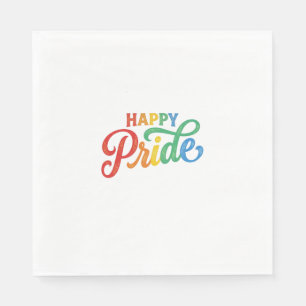 Happy Pride Vintage Rainbow Typography Shirt_1 Napkin