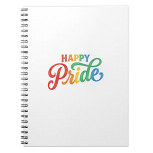 Happy Pride Vintage Rainbow Typography Shirt_1 Notebook