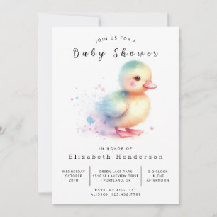 Happy Printable Duck Baby Shower Invitation
