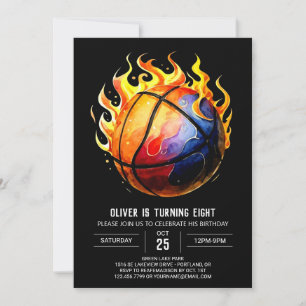 Happy Printable Pastel Basketball Birthday Invitation