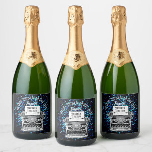 Happy Publication Day Personalized Starry 2 Sparkling Wine Label