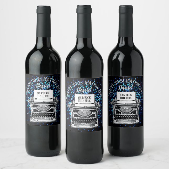 Happy Publication Day Personalized Starry 2 Wine Label (Bottles)
