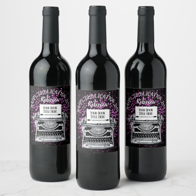 Happy Publication Day Personalized Starry Wine Label (Bottles)
