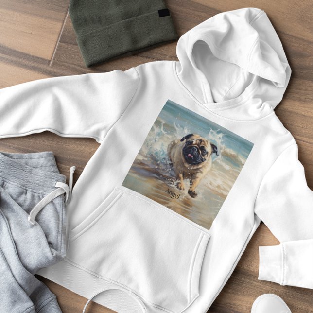 Happy Pug  at the Beach customizable (Creator Uploaded)