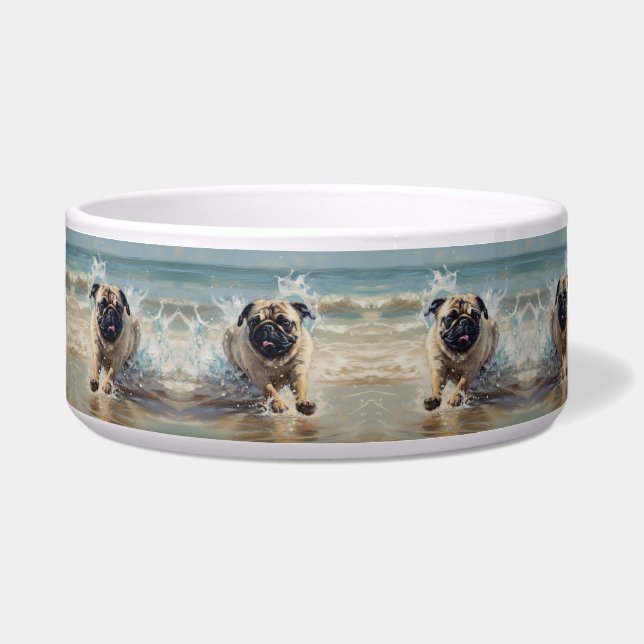 Happy Pug  at the Beach customizable (Front)