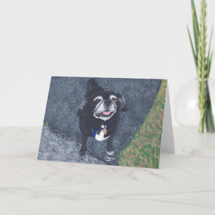 Happy Pug Dog Painting Greeting Cards