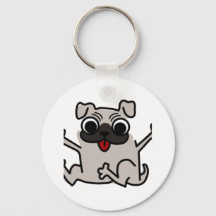 Happy Pug Keychain