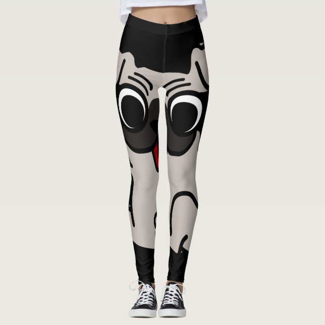 Happy Pug Leggings (Front)