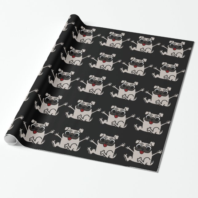 Happy Pug Wrapping Paper (Unrolled)