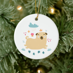 Happy Puggy Ornament