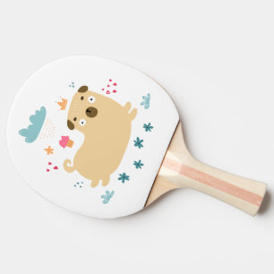 Happy Puggy Ping Pong Paddle