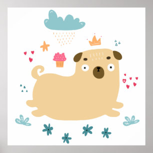 Happy Puggy Poster