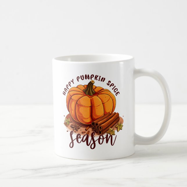 Happy Pumpkin Spice Season – Cozy Autumn Vibes Coffee Mug (Right)
