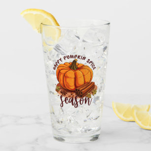 Happy Pumpkin Spice Season – Cozy Autumn Vibes Glass