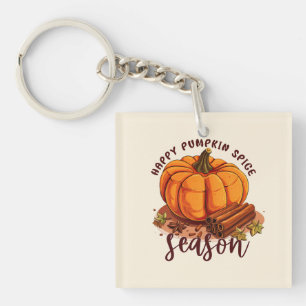 Happy Pumpkin Spice Season – Cozy Autumn Vibes Keychain