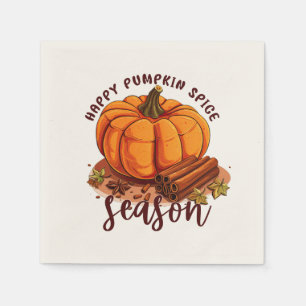 Happy Pumpkin Spice Season – Cozy Autumn Vibes Napkin