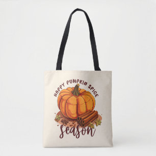 Happy Pumpkin Spice Season – Cozy Autumn Vibes Tote Bag