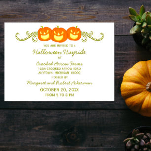 Happy Pumpkin Swirls Halloween Party Invitation