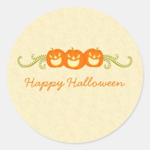 Happy Pumpkin Swirls Halloween Stickers